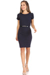 Solid Sheath Dress with Belt