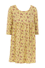 Shirring Floral Tunic Dress