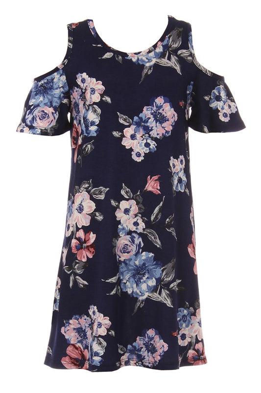 Cold Shoulder Floral Tunic