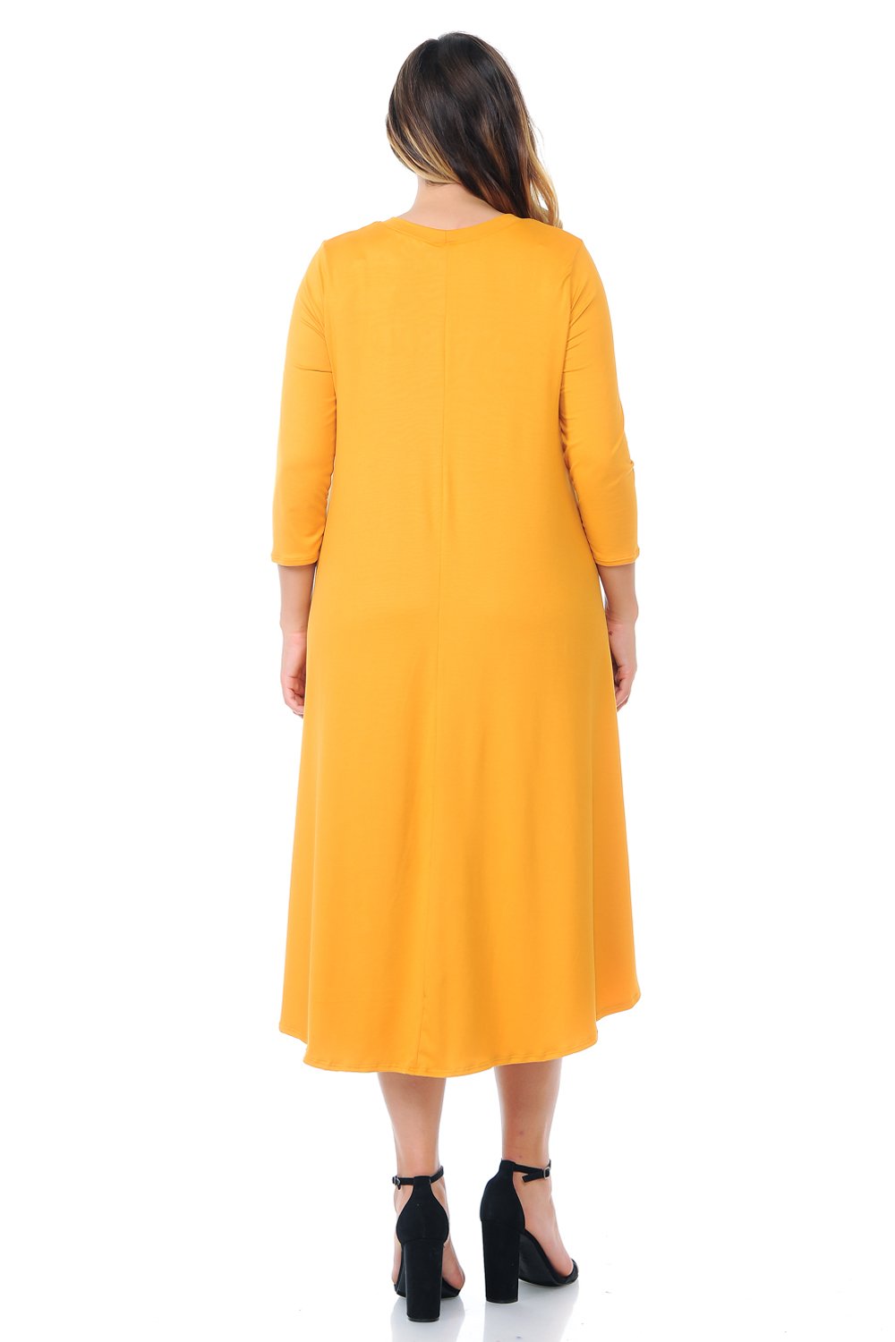 Swing Midi Dress Solid Plus Size