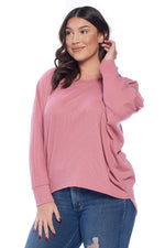 Waffle Dolman Sleeve Top Plus Size