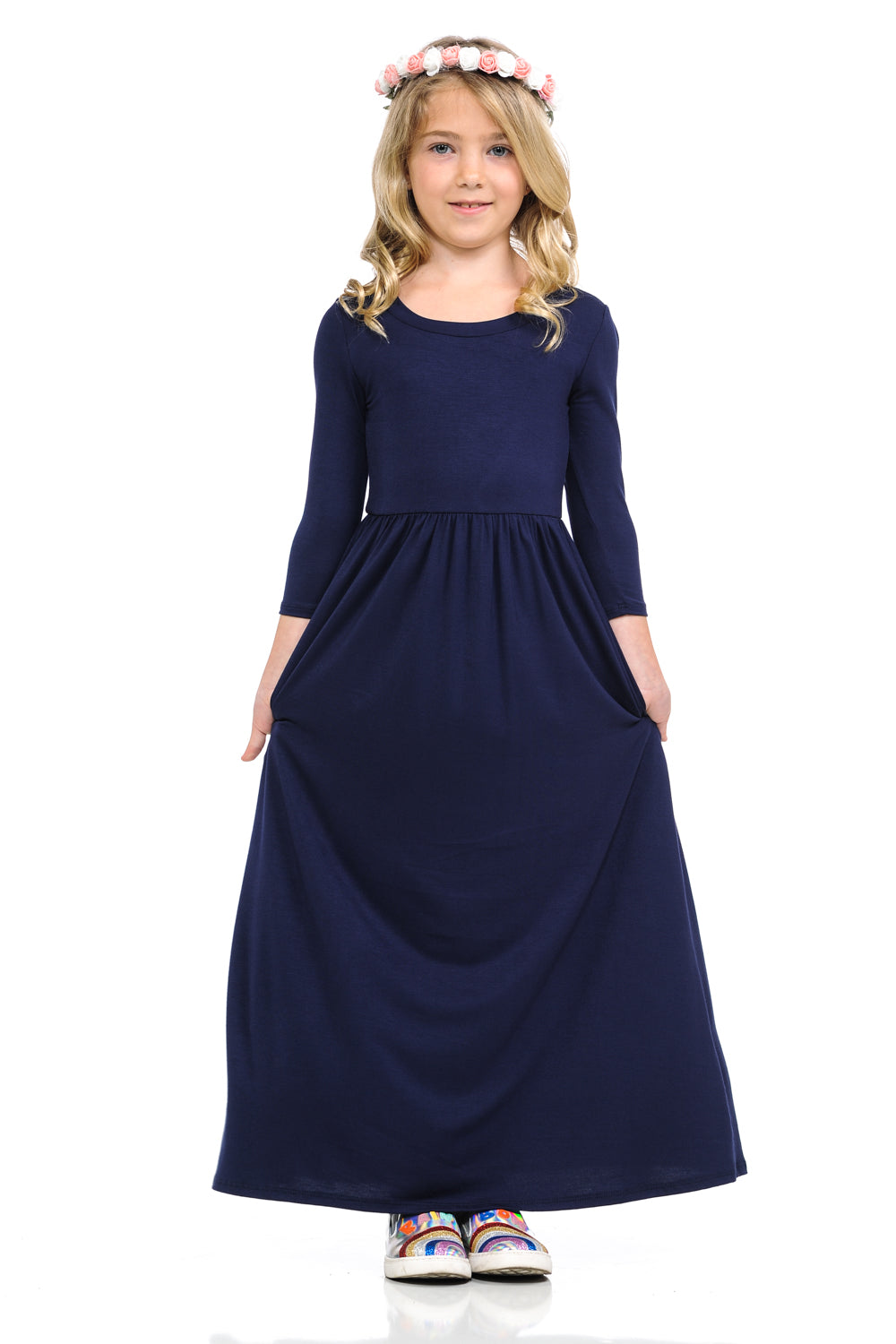 Fit and Flare Maxi Solid Dress