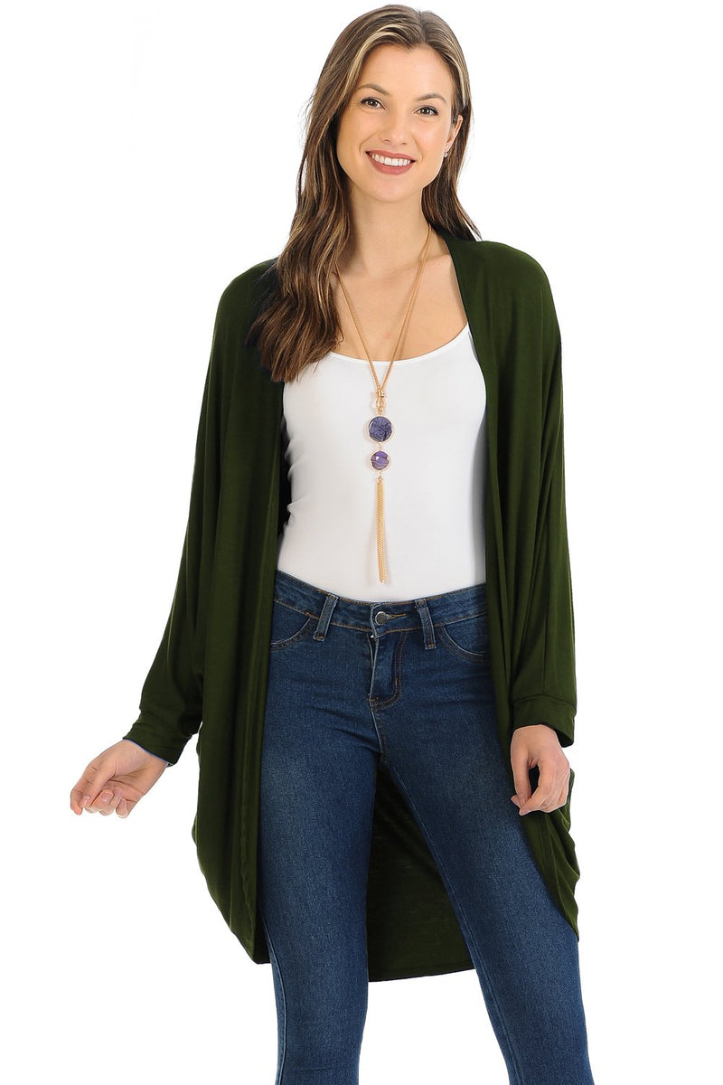 Jersey Batwing Sleeve Cardigan