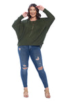 Waffle Dolman Sleeve Top Plus Size