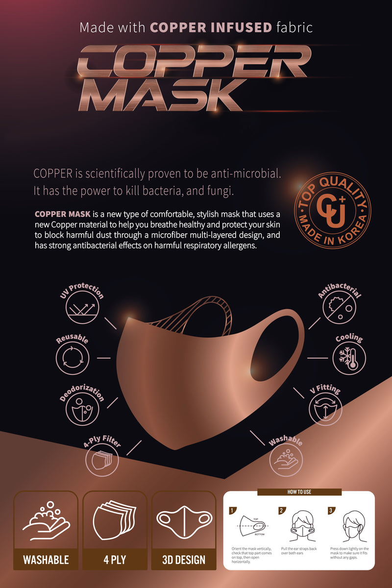 Copper Infused Face Mask - Plum (S/M)