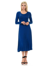 Long Sleeve A-Line Midi Dress