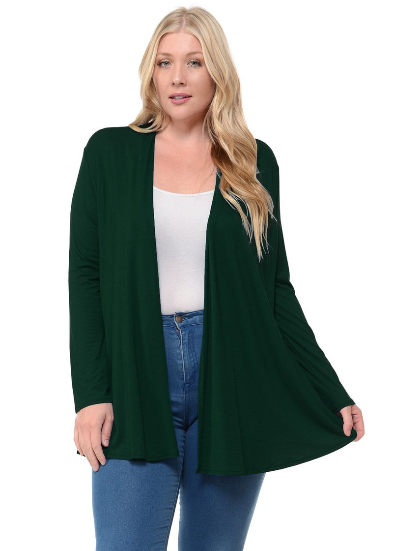 Long Sleeve Jersey Cardigan Plus Size