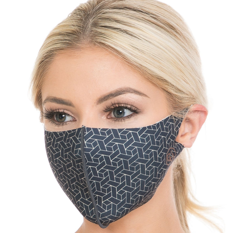 Copper Infused Face Mask - Print Black (S/M)
