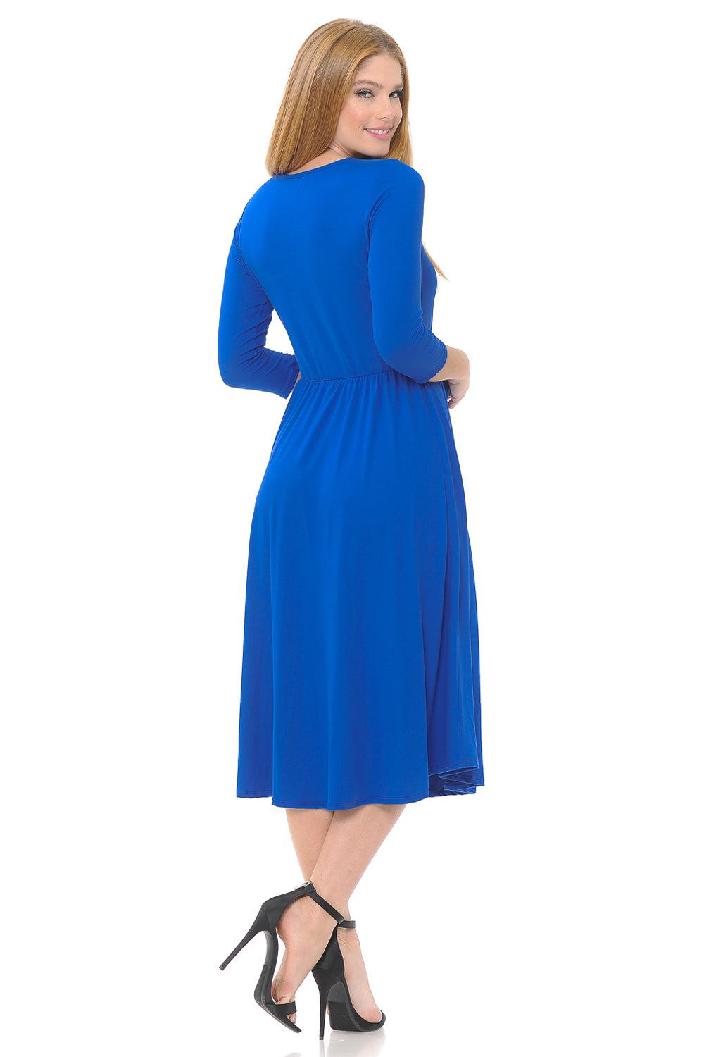 A-Line Midi Dress with Waist Tie