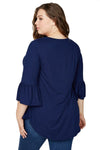 Cropped Bell Sleeve Top Plus Size