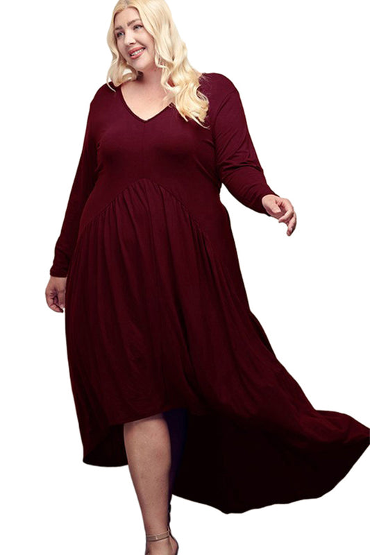 High-Low Hem Ruffle Dress Plus Size