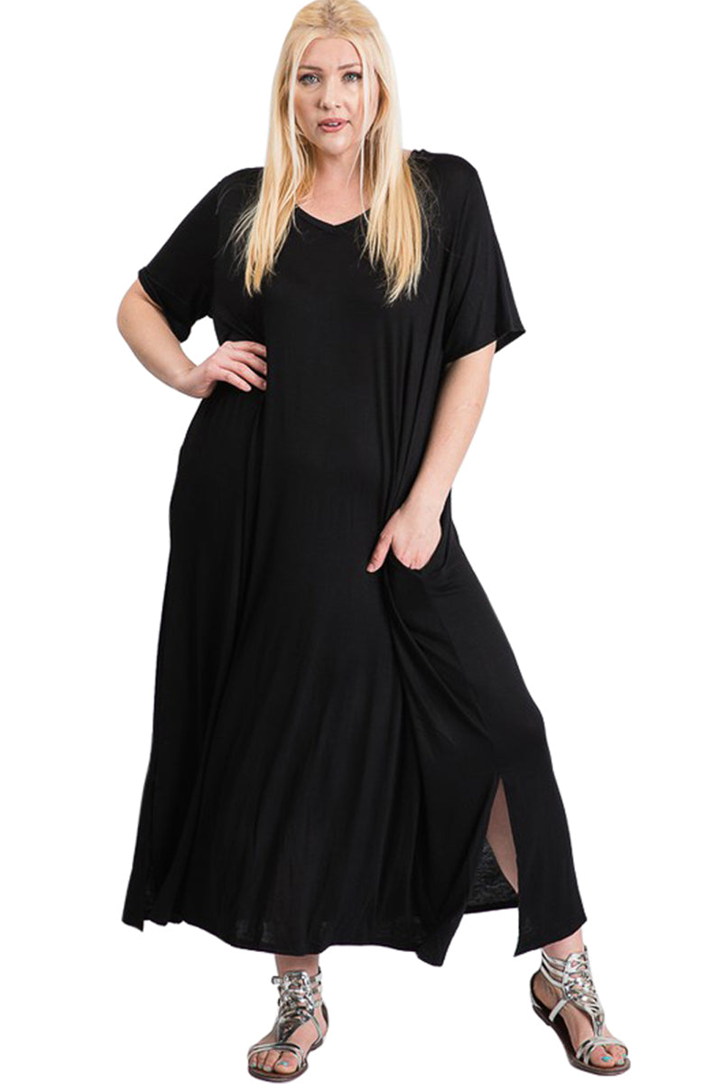 Short Sleeve Maxi Dress Plus Size