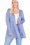 Open Front Tiered Cardigan Plus Size