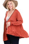 Open Front Tiered Cardigan Plus Size