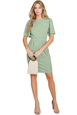 Flutter Short Sleeve Sheath Dress