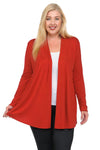 Long Sleeve Jersey Cardigan Plus Size