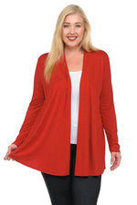Long Sleeve Jersey Cardigan Plus Size