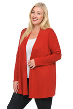 Long Sleeve Jersey Cardigan Plus Size