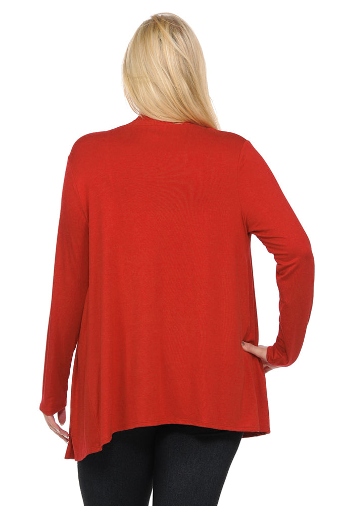 Long Sleeve Jersey Cardigan Plus Size