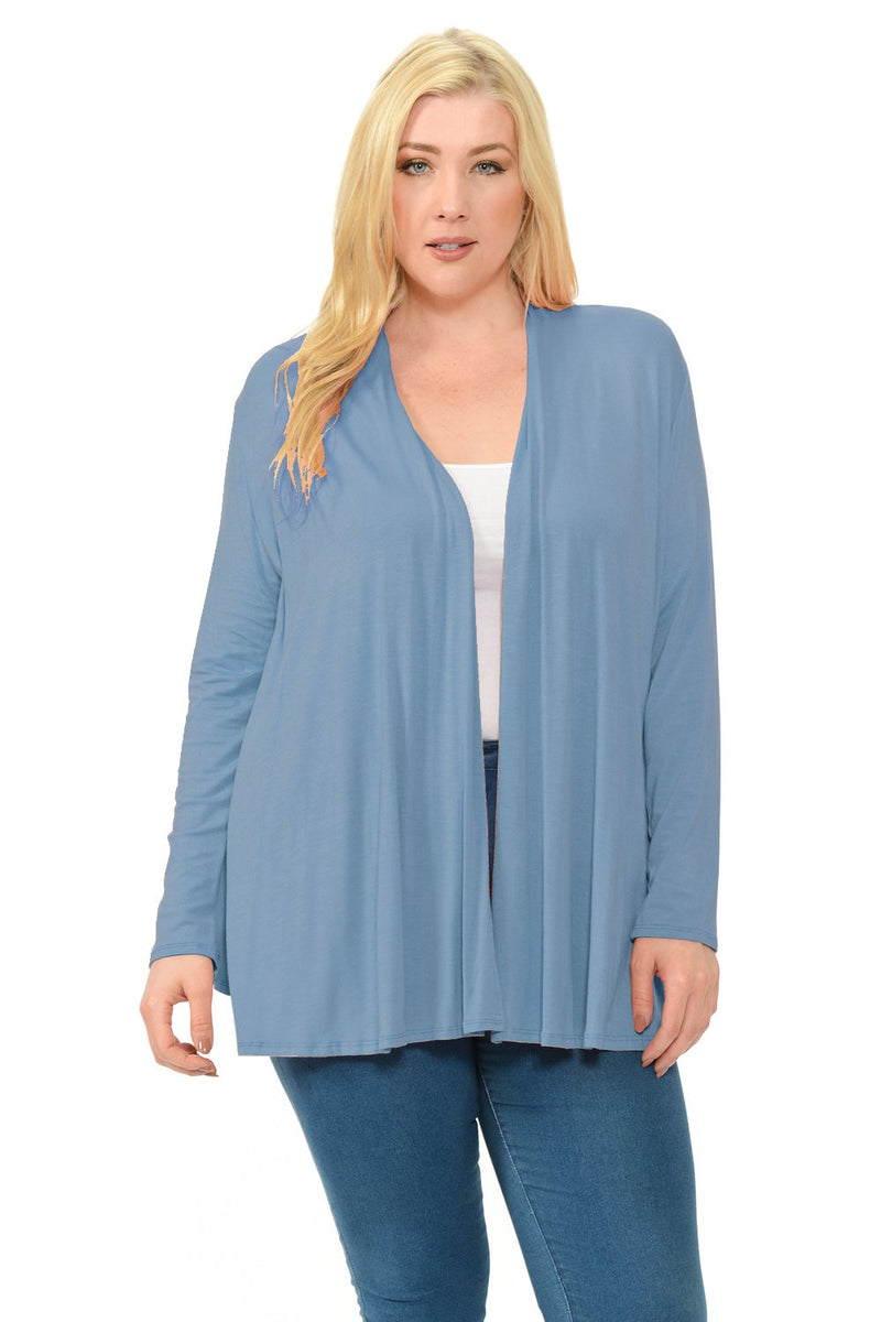 Long Sleeve Jersey Cardigan Plus Size
