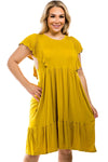 Flutter Sleeve Midi Dress Plus Size