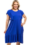 Flutter Sleeve Midi Dress Plus Size