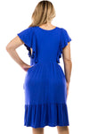 Flutter Sleeve Midi Dress Plus Size