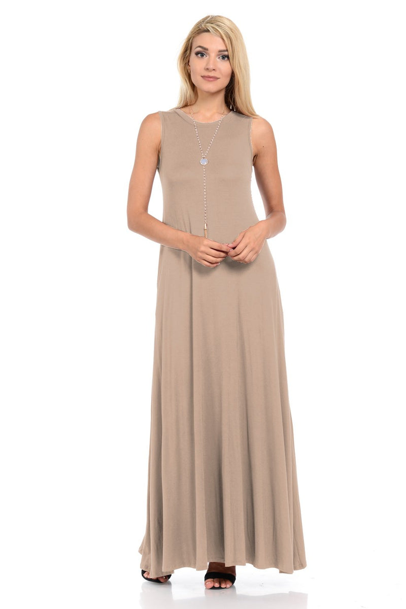 Sleeveless Maxi Dress with Pockets