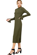 Ribbed Knit Midi Dress