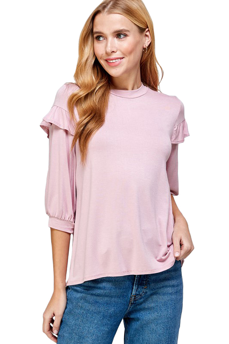Ruffle Detailed Sleeve Top