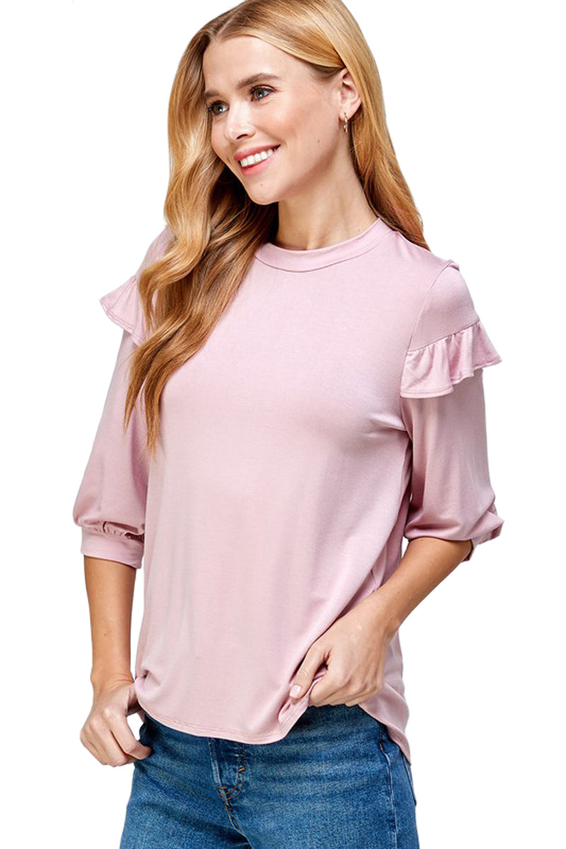 Ruffle Detailed Sleeve Top