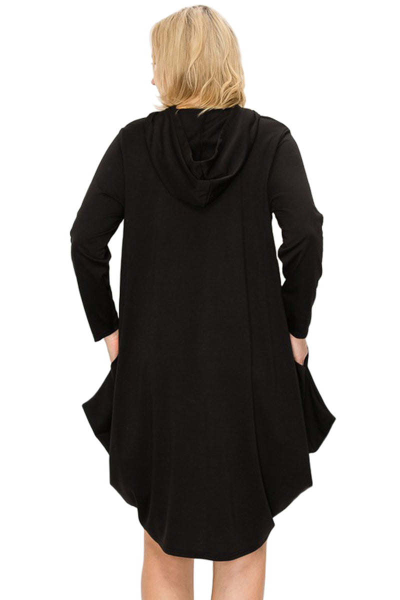 Side Drape Dress with Hoody Plus Size