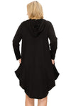 Side Drape Dress with Hoody Plus Size