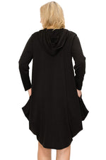 Side Drape Dress with Hoody Plus Size