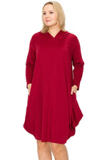 Side Drape Dress with Hoody Plus Size