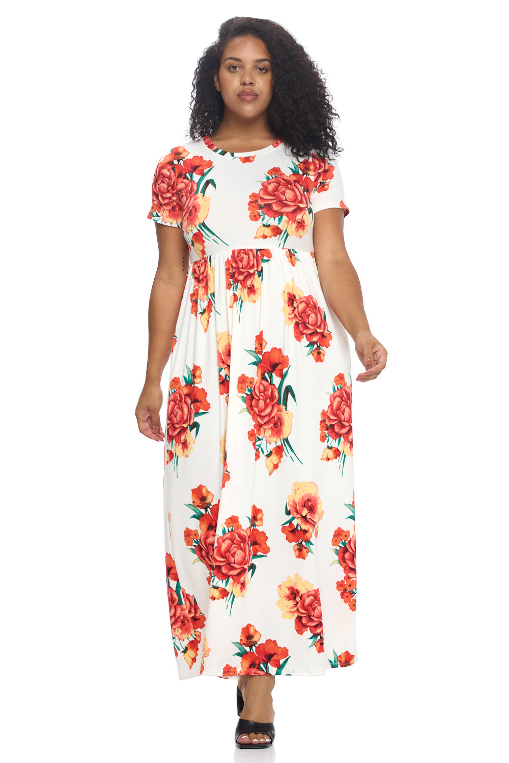 Ivory Red Floral