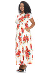 Short Sleeve Maxi Dress with Pockets Plus Size Floral