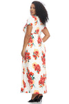 Short Sleeve Maxi Dress with Pockets Plus Size Floral